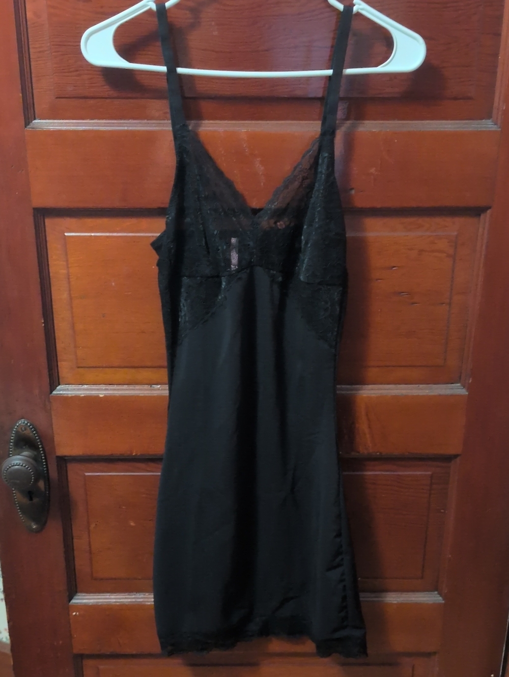 Black Lace Slip Nightdress - Women's Intimate Sleepwear